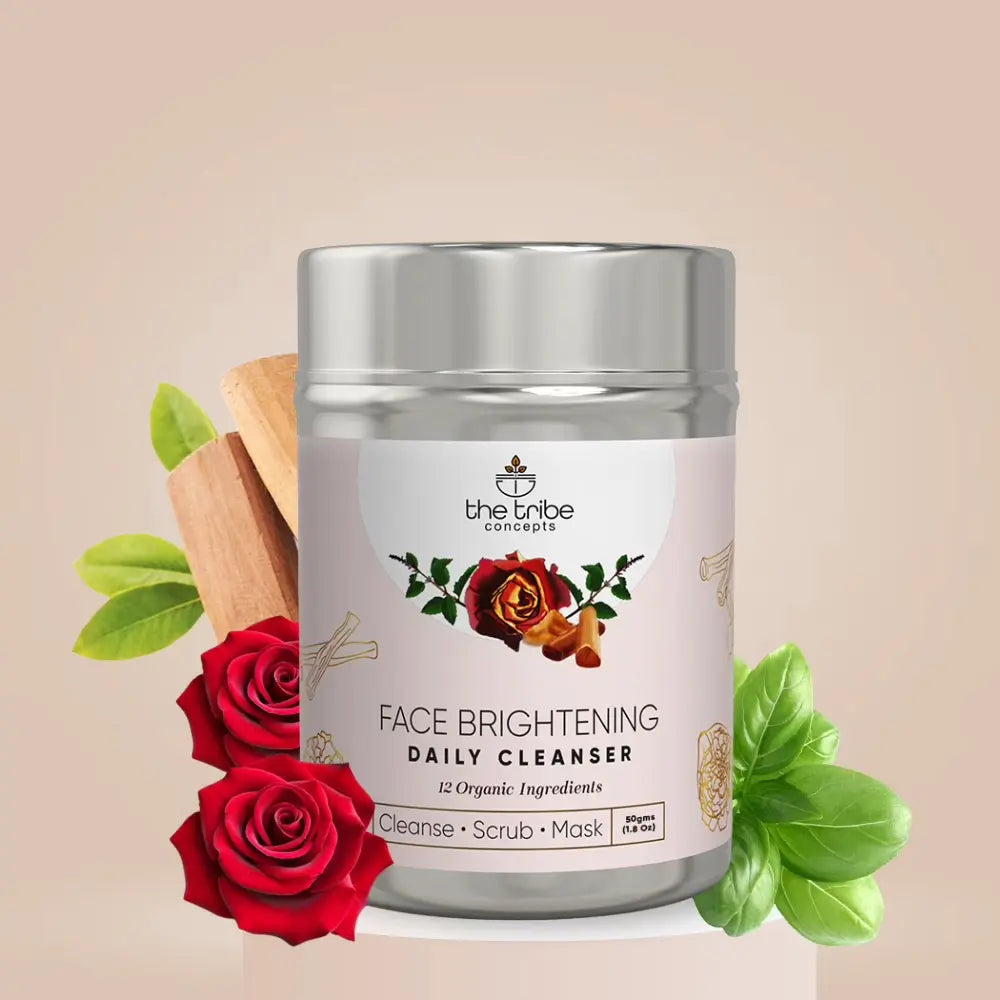 Face Brightening Daily Cleanser - Face wash with 12 organic herbs for Instant Brightening & Glow