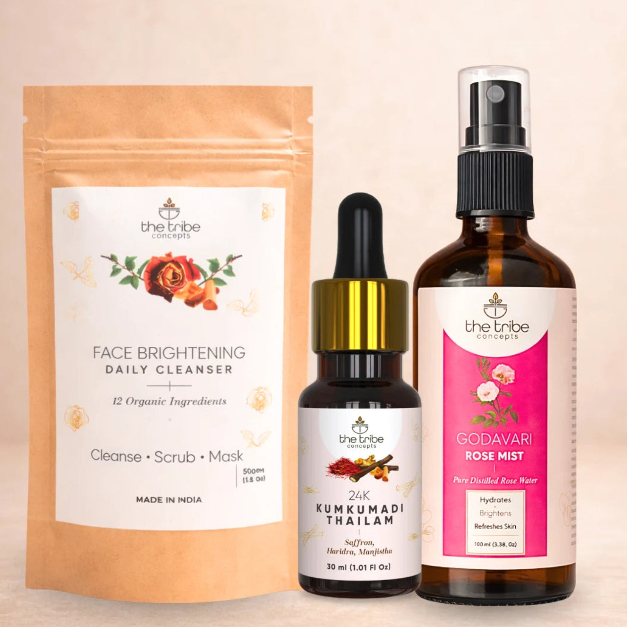 Godavari Glow Rituals Kit - Rose & Saffron to Brighten Dull Skin