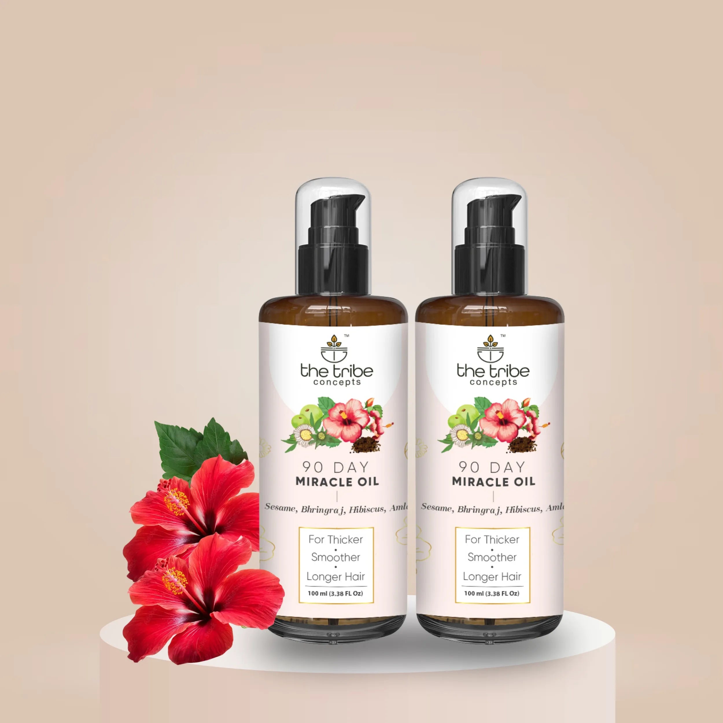 90 Day Miracle Hair Oil - Bhringraj, Amla, Hibiscus for Hairfall Control