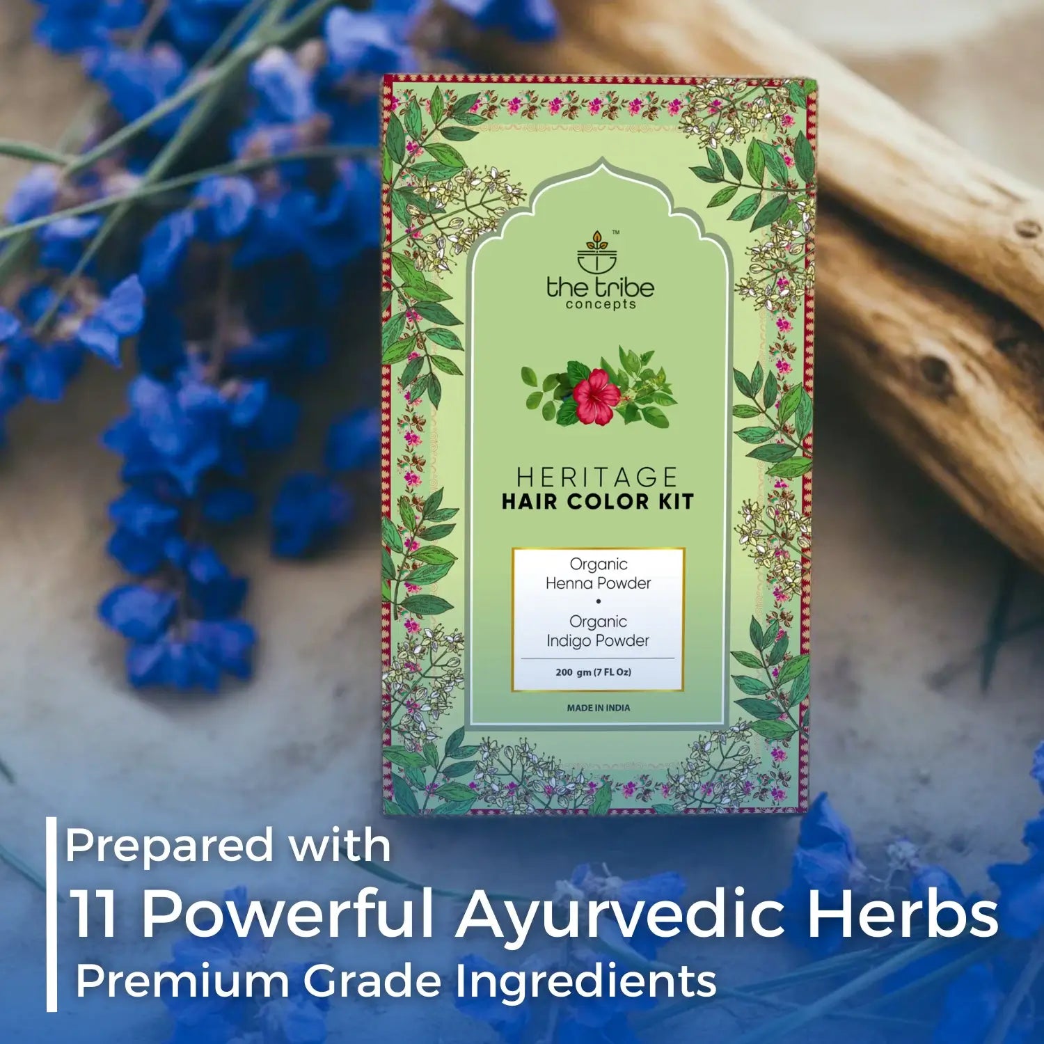 Hair Colour Kit - Herbal Hair Dye with Premium grade ingredients for Long Lasting Black Color