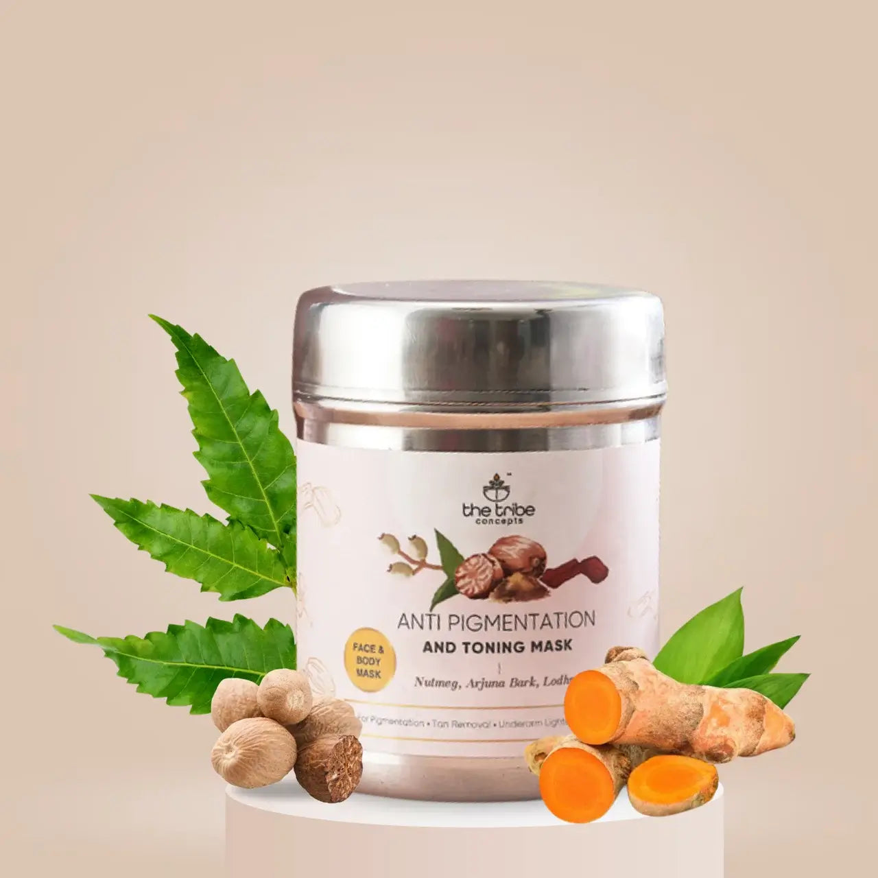 Anti-pigmentation & Toning Mask - Nutmeg & Arjuna Bark for Face and Body Pigmentation