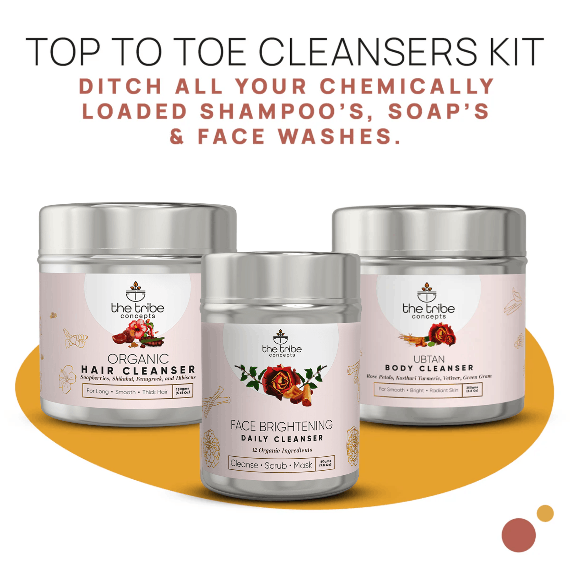 Top to Toe Cleansers Kit to Nourish Skin & Hair