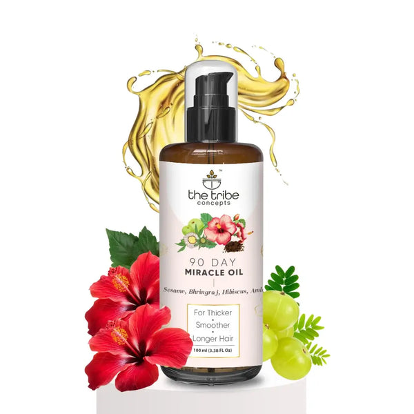 90 Day Miracle Hair Oil - Bhringraj, Amla, Hibiscus for Hairfall Control