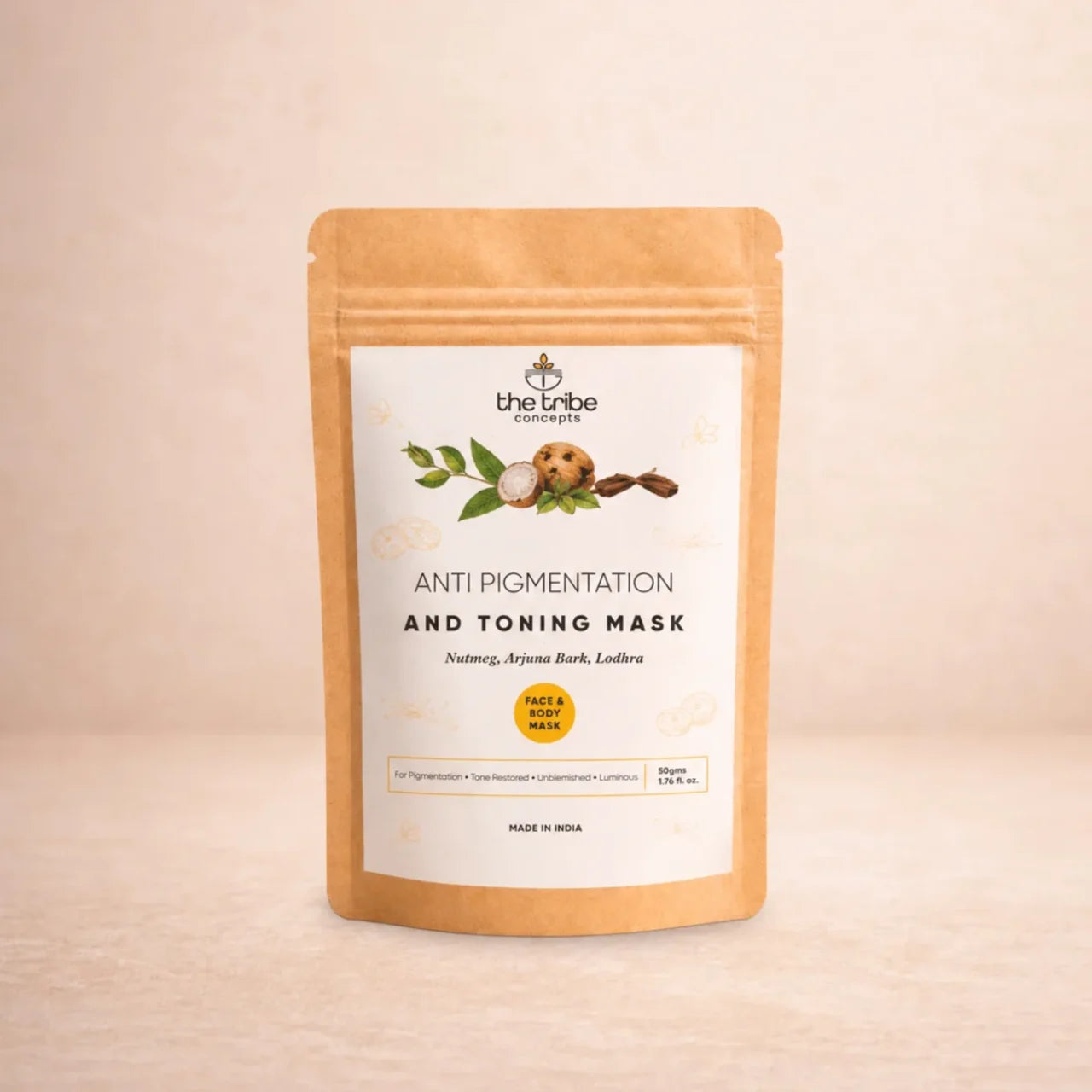 Anti-pigmentation & Toning Mask - Nutmeg & Arjuna Bark for  Face and Body Pigmentation