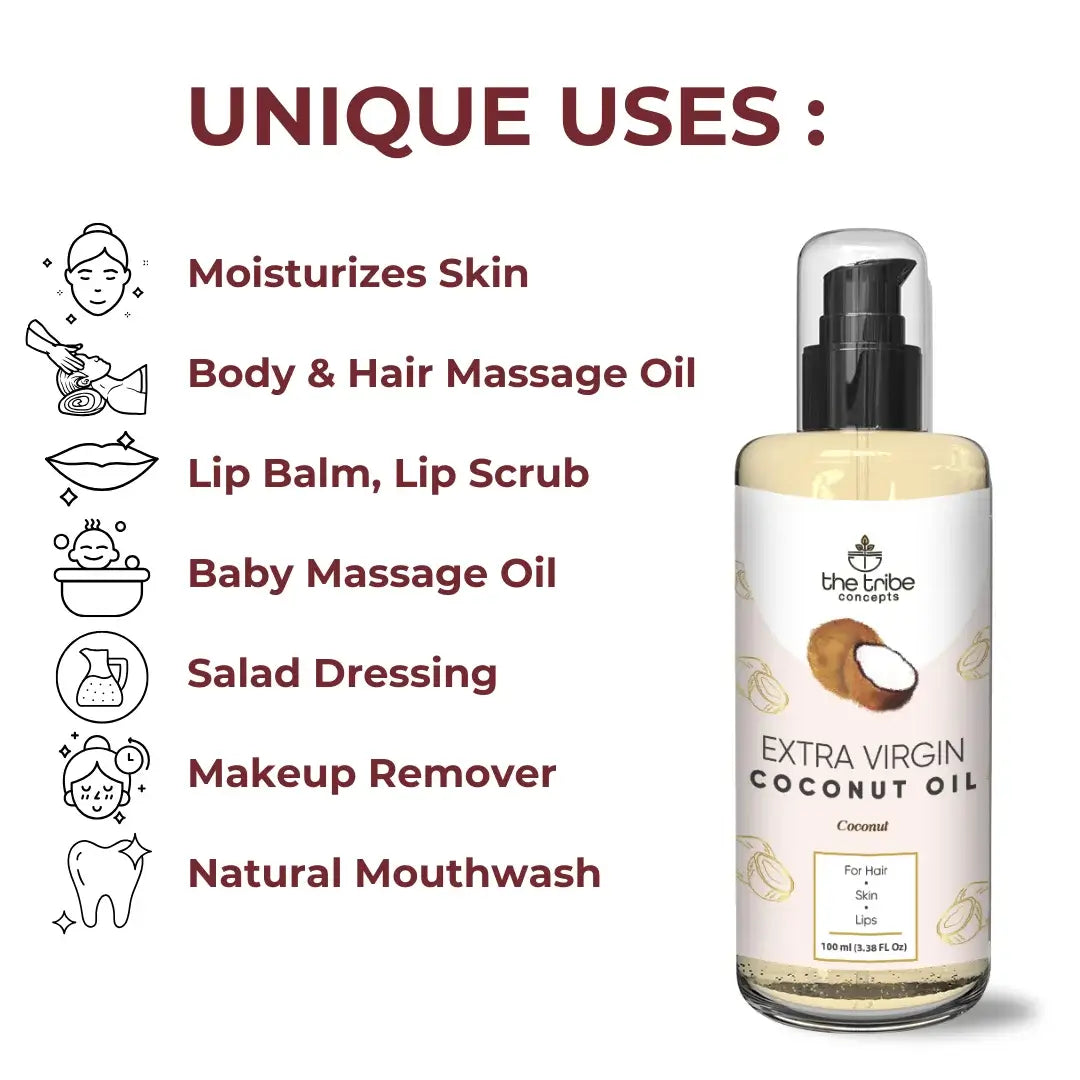 Extra Virgin Coconut Oil - Cold Pressed 100% purity for Hair & Skin