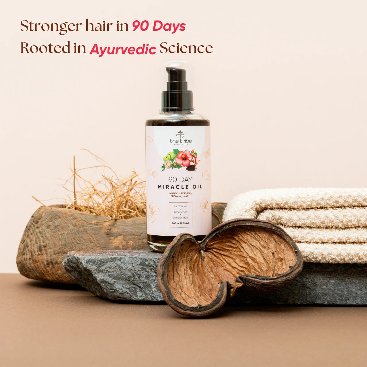 90 Day Miracle Hair Oil - Bhringraj, Amla, Hibiscus for Hairfall Control