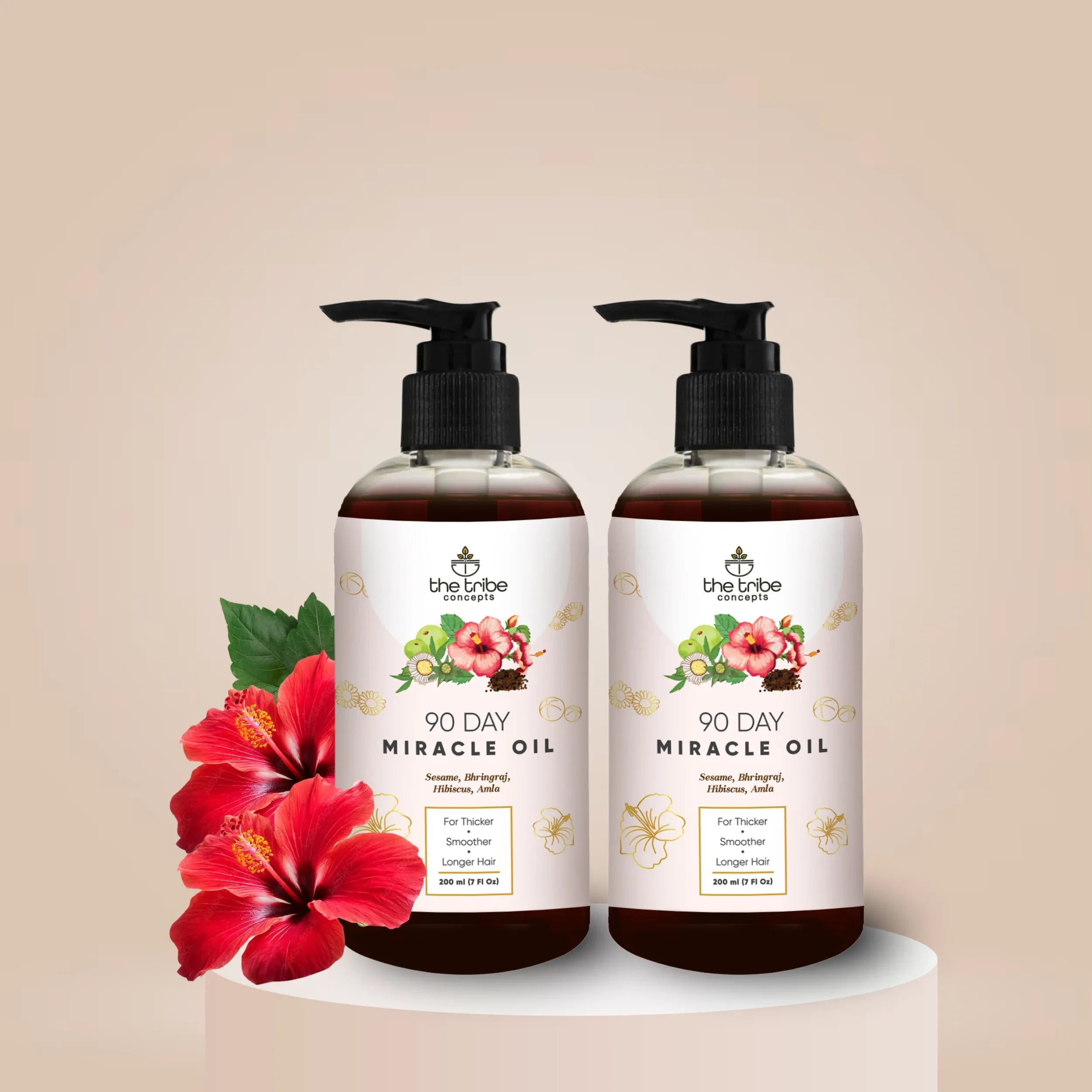 90 Day Miracle Hair Oil - Bhringraj, Amla, Hibiscus for Hairfall Control