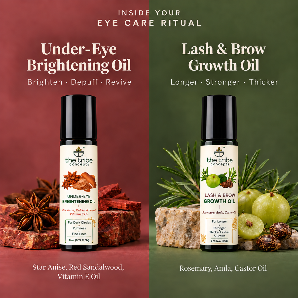 Ayurvedic Eye Care Duo for Under-Eyes, Lashes + Brows