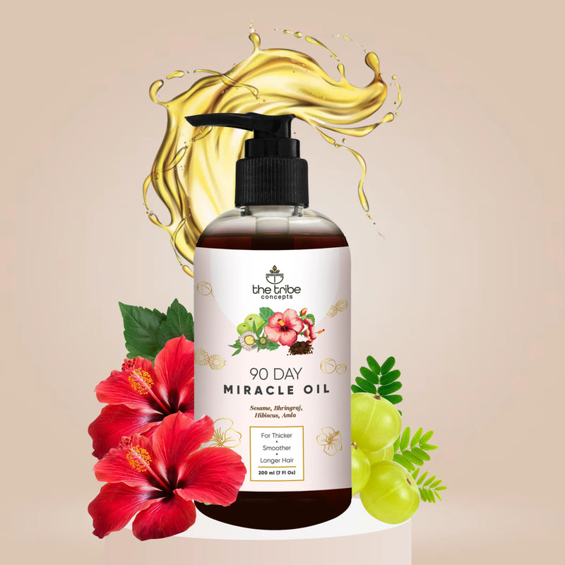 90 Day Miracle Hair Oil - Bhringraj, Amla, Hibiscus for Hairfall Control