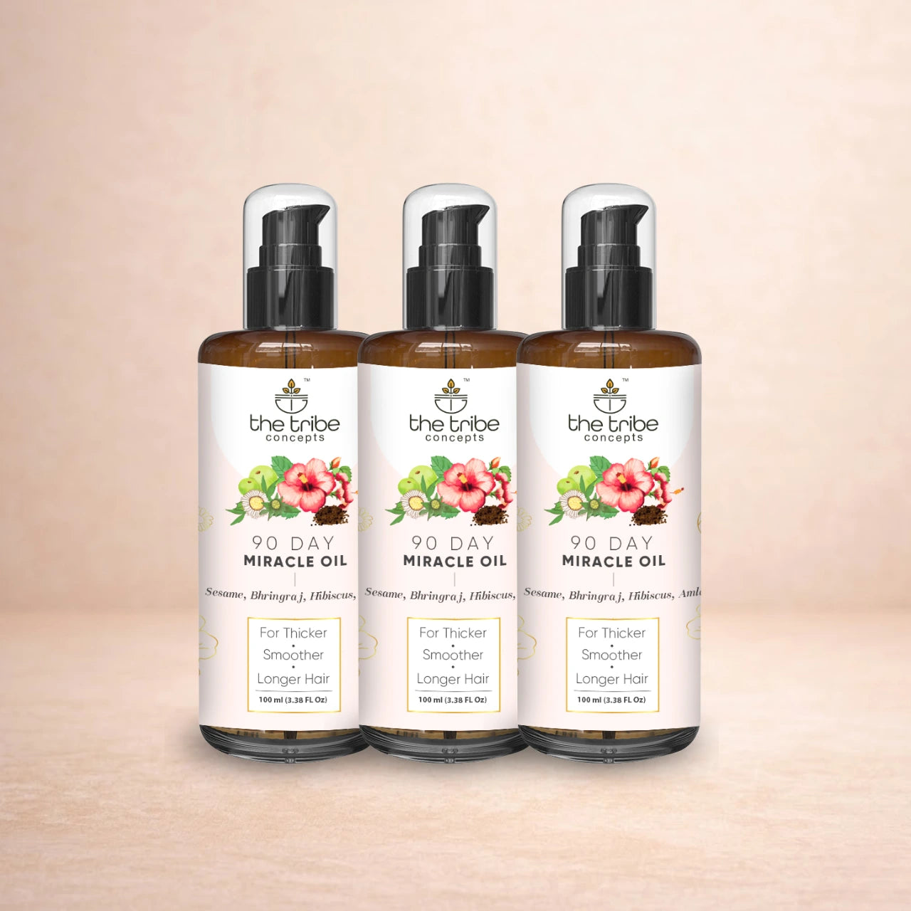 90 Day Miracle Hair Oil - Bhringraj, Amla, Hibiscus for Hairfall Control